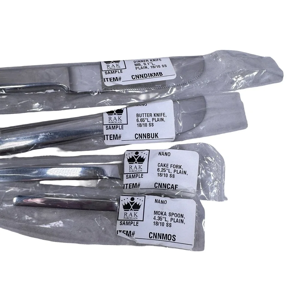 RAK Porcelain Nano 18/10 Stainless Steel Flatware Set 17 Mixed Pieces Silver NEW